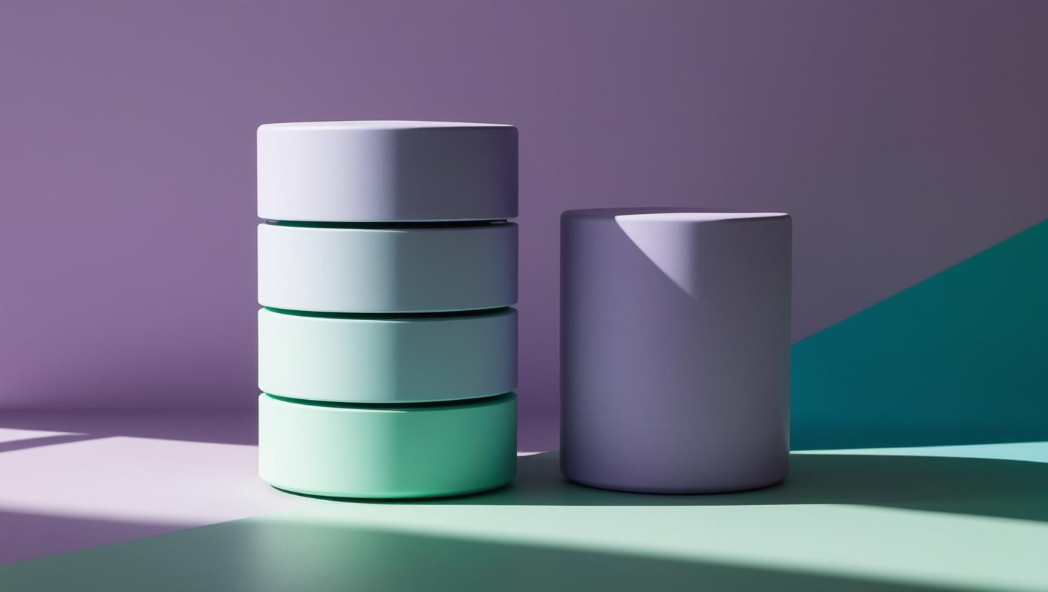 Imagem moderna e minimalista de um banco de dados